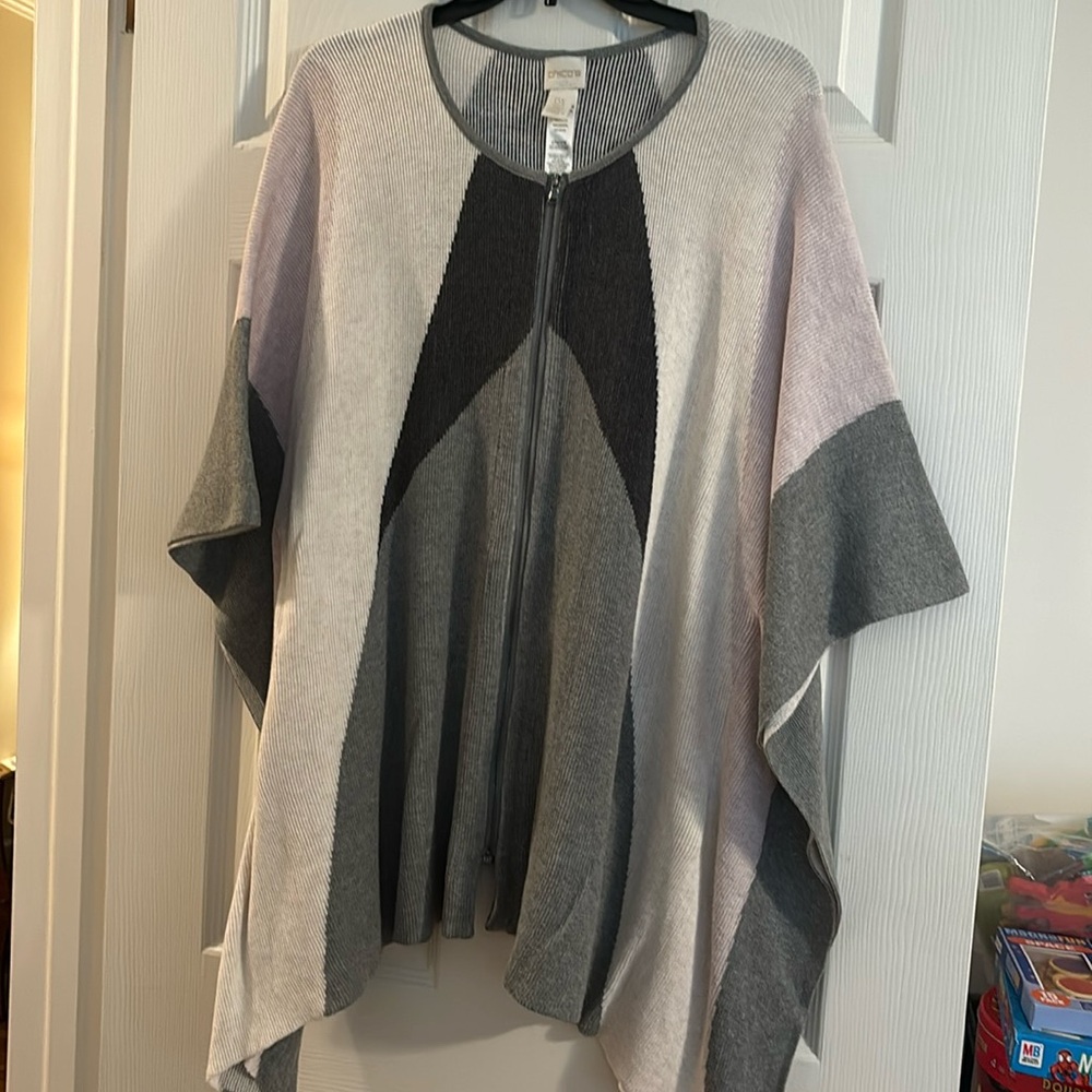Chico’s color block Ruana/poncho